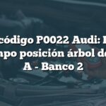 Causa código P0022 Audi: Retraso en tiempo posición árbol de levas A - Banco 2