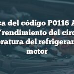 Causa del código P0116 Audi: Rango/rendimiento del circuito de temperatura del refrigerante del motor