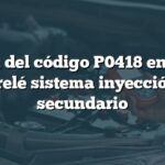 Causa del código P0418 en Audi: Falla relé sistema inyección aire secundario