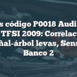 Causas código P0018 Audi A6 C6 3.0 TFSI 2009: Correlación cigüeñal-árbol levas, Sensor 'A' Banco 2