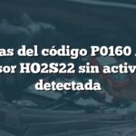 Causas del código P0160 Audi: Sensor HO2S22 sin actividad detectada