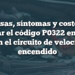 Causas, síntomas y costo de reparar el código P0322 en Audi: Falla en el circuito de velocidad de encendido