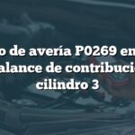 Código de avería P0269 en Audi: Desbalance de contribución en cilindro 3