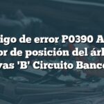 Código de error P0390 Audi: Sensor de posición del árbol de levas 'B' Circuito Banco 2