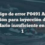 Código de error P0491 Audi: Solución para inyección de aire secundario insuficiente en banco 1