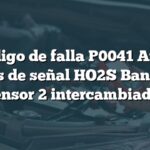 Código de falla P0041 Audi: Cables de señal HO2S Bank 1 y 2 Sensor 2 intercambiados