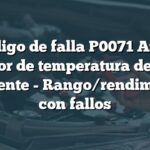 Código de falla P0071 Audi: Sensor de temperatura del aire ambiente - Rango/rendimiento con fallos