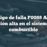 Código de falla P0088 Audi: Presión alta en el sistema de combustible