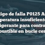 Código de falla P0125 Audi: Temperatura insuficiente del refrigerante para control de combustible en bucle cerrado