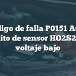 Código de falla P0151 Audi: Circuito de sensor HO2S21 con voltaje bajo