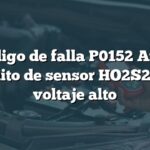 Código de falla P0152 Audi: Circuito de sensor HO2S21 con voltaje alto