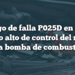 Código de falla P025D en Audi: Circuito alto de control del módulo de la bomba de combustible