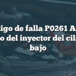 Código de falla P0261 Audi: Circuito del inyector del cilindro 1 bajo