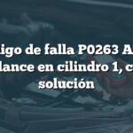 Código de falla P0263 Audi: Desbalance en cilindro 1, causa y solución