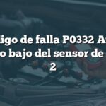 Código de falla P0332 Audi: Circuito bajo del sensor de golpes 2