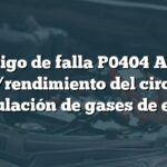 Código de falla P0404 Audi: Rango/rendimiento del circuito de recirculación de gases de escape