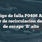 Código de falla P0408 Audi: Sensor de recirculación de gases de escape 'B' alto