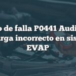 Código de falla P0441 Audi: Flujo de purga incorrecto en sistema EVAP