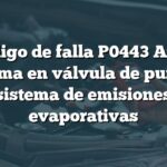 Código de falla P0443 Audi: Problema en válvula de purga del sistema de emisiones evaporativas