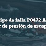 Código de falla P0472 Audi: Sensor de presión de escape bajo