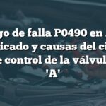 Código de falla P0490 en Audi: Significado y causas del circuito alto de control de la válvula EGR 'A'