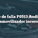 Código de falla P0513 Audi: Clave de inmovilizador incorrecta