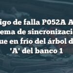 Código de falla P052A Audi: Problema de sincronización en arranque en frío del árbol de levas 'A' del banco 1