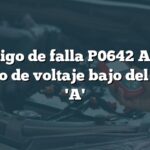 Código de falla P0642 Audi: Circuito de voltaje bajo del sensor 'A'