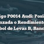 Código P0014 Audi: Posición Avanzada o Rendimiento del Árbol de Levas B, Banco 1