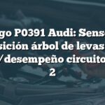 Código P0391 Audi: Sensor de posición árbol de levas B - Rango/desempeño circuito banco 2