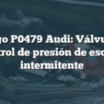 Código P0479 Audi: Válvula de control de presión de escape intermitente