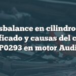 Desbalance en cilindro 11: Significado y causas del código P0293 en motor Audi