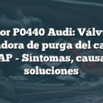 Error P0440 Audi: Válvula reguladora de purga del canister EVAP - Síntomas, causas y soluciones