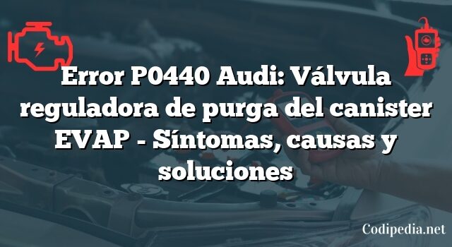 Error P0440 Audi: Válvula reguladora de purga del canister EVAP - Síntomas, causas y soluciones