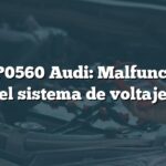 Error P0560 Audi: Malfunción en el sistema de voltaje