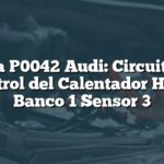 Falla P0042 Audi: Circuito de Control del Calentador HO2S Banco 1 Sensor 3