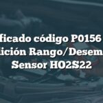 Significado código P0156 Audi: Condición Rango/Desempeño Sensor HO2S22