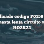 Significado código P0159 Audi: Respuesta lenta circuito sensor HO2S22