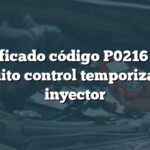 Significado código P0216 Audi: Circuito control temporización inyector