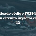 Significado código P0294 Audi: Baja en circuito inyector cilindro 12