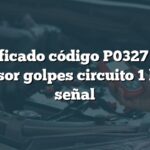 Significado código P0327 Audi: Sensor golpes circuito 1 baja señal