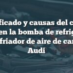 Significado y causas del código P023B en la bomba de refrigerante del enfriador de aire de carga en Audi