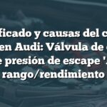 Significado y causas del código P0476 en Audi: Válvula de control de presión de escape 'A' rango/rendimiento