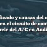 Significado y causas del código P0645 en el circuito de control del relé del A/C en Audi