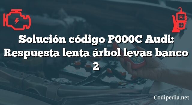 Solución código P000C Audi: Respuesta lenta árbol levas banco 2