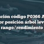 Solución código P0366 Audi: Sensor posición árbol levas 'B' rango/rendimiento