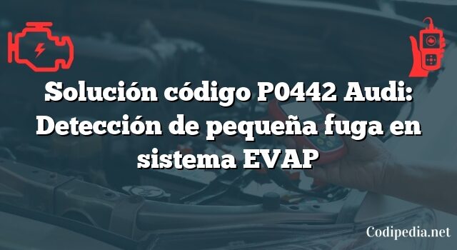 Solución código P0442 Audi: Detección de pequeña fuga en sistema EVAP