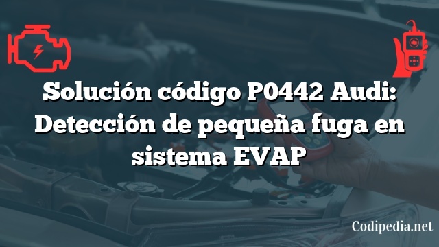 Solución código P0442 Audi: Detección de pequeña fuga en sistema EVAP