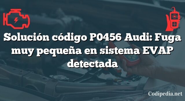 Solución código P0456 Audi: Fuga muy pequeña en sistema EVAP detectada