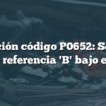 Solución código P0652: Sensor voltaje referencia 'B' bajo en Audi